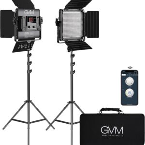 GVM Paquete de 2 kits de iluminación de video LED