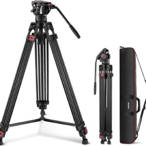 NEEWER Trípode de video de 79 pulgadas con cabezal fluido